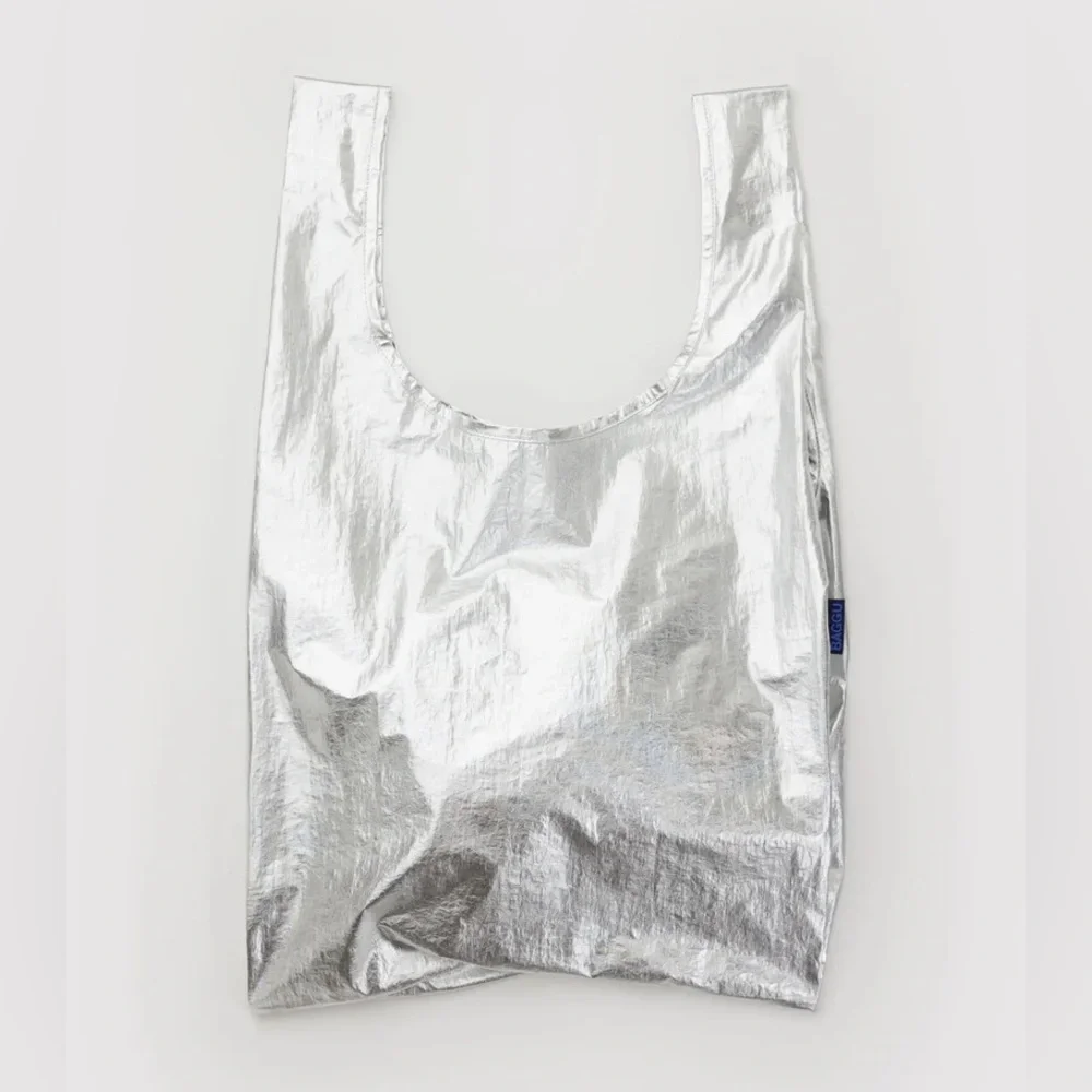 BAGGU Standard Reusable Tote - Chrome Metallic - Picture 1 of 3